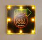 Preview: Leuchtschild 237681 FAST FOOD Wandschild LED Schild aus Metall 40 cm Display