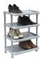 Preview: DanDiBo shoe rack plastic 93873 Stackable shoe rack Open shoe rack with 4 levels Grey shoe cabinet
