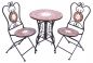 Preview: Sitzgruppe Merano 12001-2 Gartentisch + 2 Stk. Gartenstuhl aus Metall Mosaik Tisch + 2x Stuhl