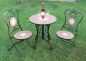 Preview: Sitzgruppe Merano 12001-2 Gartentisch + 2 Stk. Gartenstuhl aus Metall Mosaik Tisch + 2x Stuhl