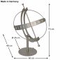 Preview: DanDiBo Sundial Stainless steel for the garden 70 cm Stainless steel 96207 with column Adjustable Weatherproof Garden clock Modern metal