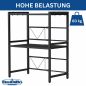 Preview: DanDiBo Verstellbares Küchenregal für Arbeitsplatte Schwarz Stehend 3 Stufig 40-64 cm Regal Küche 96614 Standregal