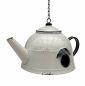 Preview: DanDiBo Vogelhaus zum Aufhängen Metall Deko Teekessel wetterfest 521862 Nistkasten Teekanne Futterstation für Vögel Shabby mit Kette Metallkanne Kanne Balkon