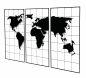Preview: Wanddekoration Weltkarte Metall 170x100 cm Schwarz 3-teilig Dekoschild 210329 Wandbild Weltatlas Dekoration Schild Wand Wandkunst