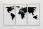 Preview: Wanddekoration Weltkarte Metall 170x100 cm Schwarz 3-teilig Dekoschild 210329 Wandbild Weltatlas Dekoration Schild Wand Wandkunst
