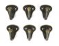 Preview: 6x Wandhaken Kleiderhaken Vintage 40 mm Antik Messing Haken Garderobenhaken Braun