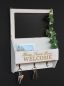 Preview: DanDiBo Wandorganizer Vintage Schlüsselbrett Holz mit Ablage 93751 Weiß 40cm Schlüsselboard Briefablage Kreidetafel Schlüsselkasten Shabby Chic Memoboard