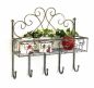 Preview: DanDiBo wall shelf metal 96010 coat rack 41 cm towel rail grey bathroom shelf kitchen shelf 5 hooks