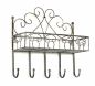 Preview: DanDiBo wall shelf metal 96010 coat rack 41 cm towel rail grey bathroom shelf kitchen shelf 5 hooks