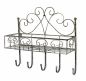 Preview: DanDiBo wall shelf metal 96010 coat rack 41 cm towel rail grey bathroom shelf kitchen shelf 5 hooks