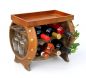 Preview: DanDiBo Wine Rack Wooden Wine Barrel Brown 33 cm 9064 Bar Bottle Rack Bottle Rack Small Barrel Wooden Barrel with Glass Holder