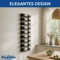Preview: DanDiBo Weinregal Wand Metall Schwarz 240402 Flaschenregal Schmal Wandmontage Wine Rack Weinflaschenhalter Weinhalter Flaschenhalter