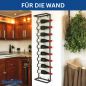 Preview: DanDiBo Weinregal Wand Metall Schwarz 240403 Flaschenregal Schmal Wandmontage Wine Rack Weinflaschenhalter Weinhalter Flaschenhalter