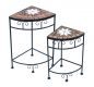 Preview: Blumenhocker Merano Mosaik 2er Set 12013 Blumenständer 42 und 52cm Eckregal Hocker
