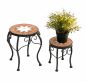 Preview: Blumenhocker Merano Mosaik 2er Set 12014 Blumenständer 20 und 27cm Hocker Rund