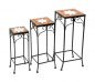 Preview: Blumenhocker Mosaik Eckig 3er Set 46, 54, 62 cm Blumenständer 12012  Beistelltisch Pflanzenständer Mosaiktisch