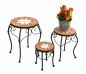 Preview: Blumenhocker Merano Mosaik 3er Set 12014 Blumenständer 20 ,27, 37cm Hocker Rund