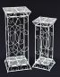 Preview: DanDiBo Flower Stool Metal White Square Set of 2 63 cm - 77 cm Flower Stand 20304 Flower Column