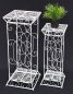 Preview: DanDiBo Flower Stool Metal White Square Set of 2 63 cm - 77 cm Flower Stand 20304 Flower Column