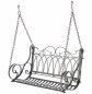 Preview: Hängebank Metall Braun Wetterfest Schaukel mit Ketten Hängesessel 18688 2 Sitzer Gartenbank