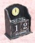 Preview: Uhr mit Kalender 14B142 Schwarz Shabby Kaminuhr Standuhr 25cm Vintage Quarzuhr
