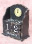 Preview: Uhr mit Kalender 14B142 Schwarz Shabby Kaminuhr Standuhr 25cm Vintage Quarzuhr