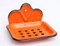 Preview: Seifenhalter 618 Orange Seifenschale 13cm emailliert Landhaus Emaille Seifenspender