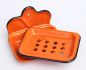 Preview: Seifenhalter 618 Orange Seifenschale 13cm emailliert Landhaus Emaille Seifenspender
