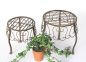 Preview: Blumenhocker 2er Set Blumenständer 140129 Pflanzenständer Hocker Beistelltisch