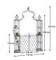 Preview: DanDiBo Rose arch with gate Metal gate 275x170 cm Round arch Archway Pergola 110241 Wrought iron climbing aid Garden gate