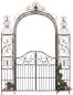 Preview: DanDiBo Rosenbogen mit Tür Tor aus Metall 120853 Rundbogen Antik Torbogen Gartentor Rankhilfe Schmiedeeisen