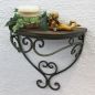 Preview: Wandregal 12095 Wandkonsole 31cm "Malega" S aus Metall mit Holzablage Badregal