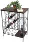 Preview: Weinregal mit Holzablage 12977 Flaschenregal mit Glashalter 83 cm Braun Metall Holz Flaschenhalter Weinschrank Regal Stehend