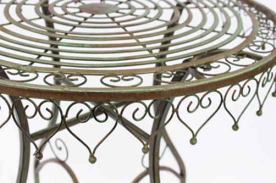 Preview: DanDiBo seating group iron garden antique bistro set Malega bistro table with 2 chairs foldable metal garden table