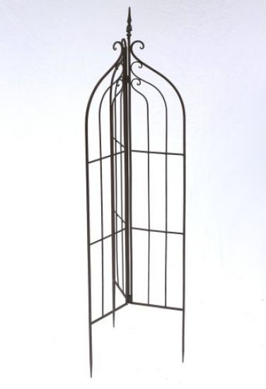 Preview: Rankhilfe 120033 faltbar Rankgitter aus Metall H-132cm D-38cm Kletterhilfe Zaun