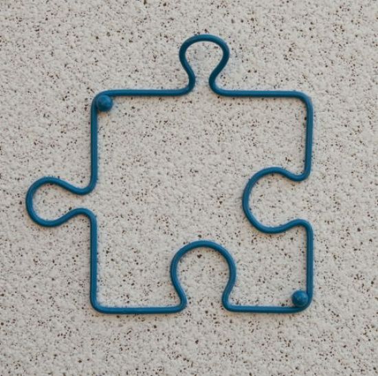 Designer coat hook "Puzzle" 20 cm coat rack Wall hook Metal hook