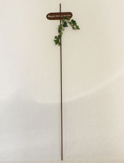 Preview: Rankhilfe Gartenstecker "Regen bringt Segen" H-120cm Kletterhilfe Stecker Metall