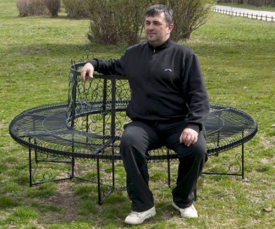 Round bench XXL D-200 cm metal bench tree bench seat garden bench wrought iron