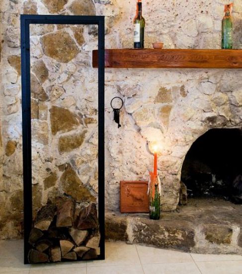 Preview: Kaminholzregal XXL Kaminholzständer 150cm Holzkorb Kaminholzhalter Holzregal