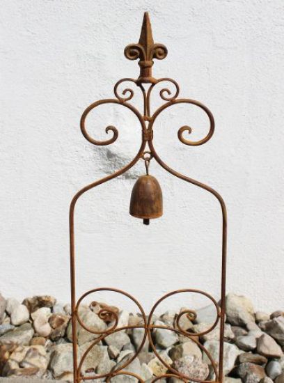 Preview: Rankhilfe mit Glocke 120697 Rankgitter aus Metall H-93cm B-21cm Kletterhilfe