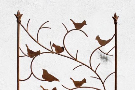 Preview: Rankhilfe mit Vögel 120705 Rankgitter aus Metall H-150cm B-50cm Kletterhilfe