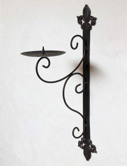 Preview: Wandkerzenhalter 12111 Kerzenhalter aus Metall Wandleuchter 47cm Kerzenleuchter