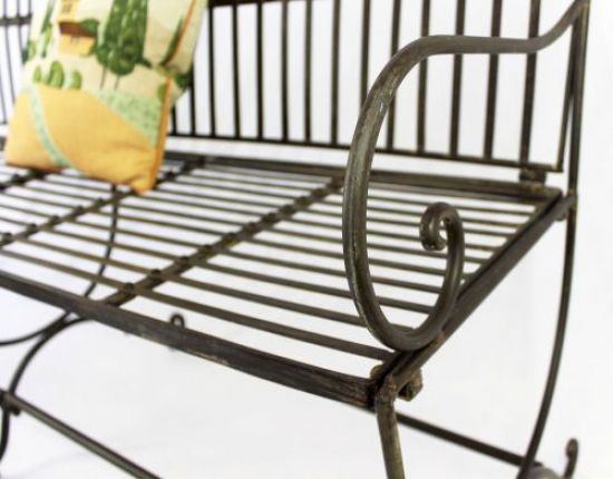 Preview: Bank Finca 063-JO 3-Sitzer aus Metall Gartenbank Sitzbank Baumbank 153cm Braun