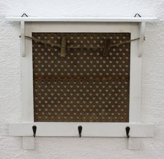 Preview: DanDiBo Wandorganizer Vintage Schlüsselbrett Holz mit Ablage Memoboard 12047 Weiß Schlüsselboard Briefablage Schlüsselkasten Shabby Chic