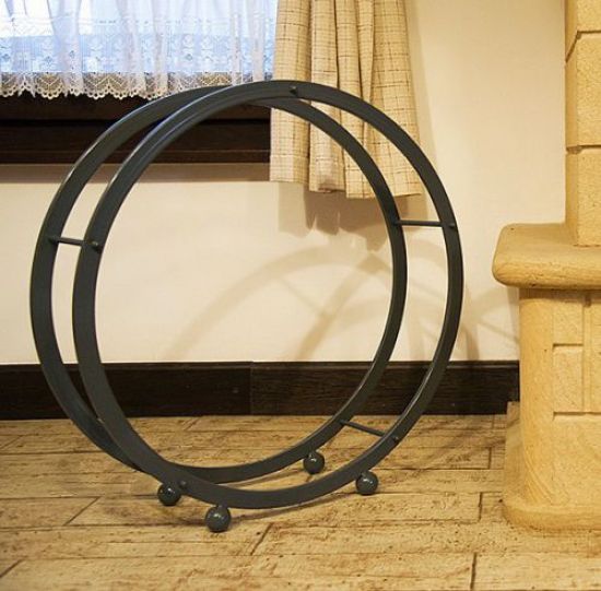 Preview: Kaminholzregal Kaminholzständer Rund D-70cm Grau 80004 Holzkorb Kaminholzhalter