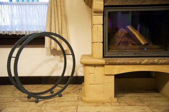 Kaminholzregal Kaminholzständer Rund D-70cm Grau 80004 Holzkorb Kaminholzhalter