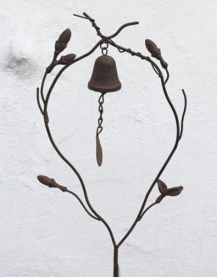 Preview: Rankhilfe mit Glocke JD2-12020 Rankgitter aus Metall H-130cm B-28cm Kletterhilfe