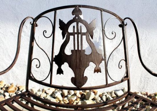 Bank JD130838 aus Metall Gartenbank Sitzbank Baumbank 2-Sitzer 116cm Rundbank