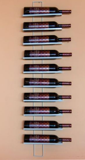 Preview: Weinregal Dies White 116cm aus Metall für 10 Flaschen Flaschenständer Wandregal