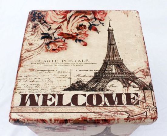 Preview: Hocker aus Kunstleder Sitzhocker 2027 Aufbewahrungsbox 40cm Sitzwürfel Truhe Korb